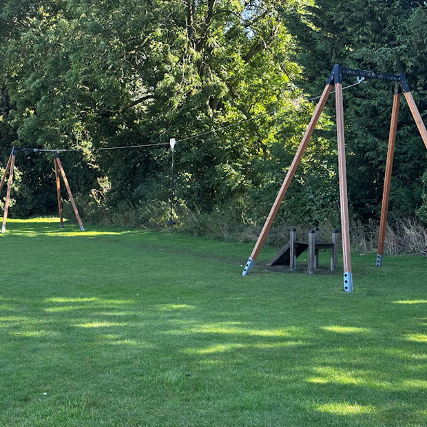 Zip wire on the village green